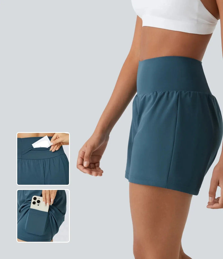 HARPER | 2-IN-1 YOGA SHORTS WITH HIGH WAIST, BACK POCKET, AND SIDE POCKETS