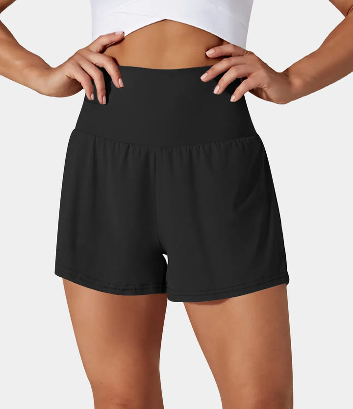 HARPER | 2-IN-1 YOGA SHORTS WITH HIGH WAIST, BACK POCKET, AND SIDE POCKETS