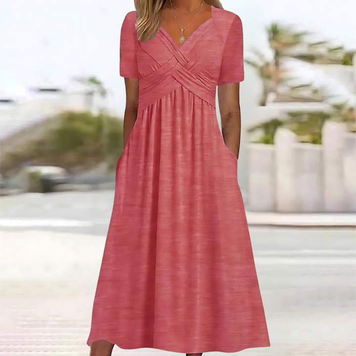 JOVIE | ELEGANT MIDI DRESS WITH TUMMY COVERAGE