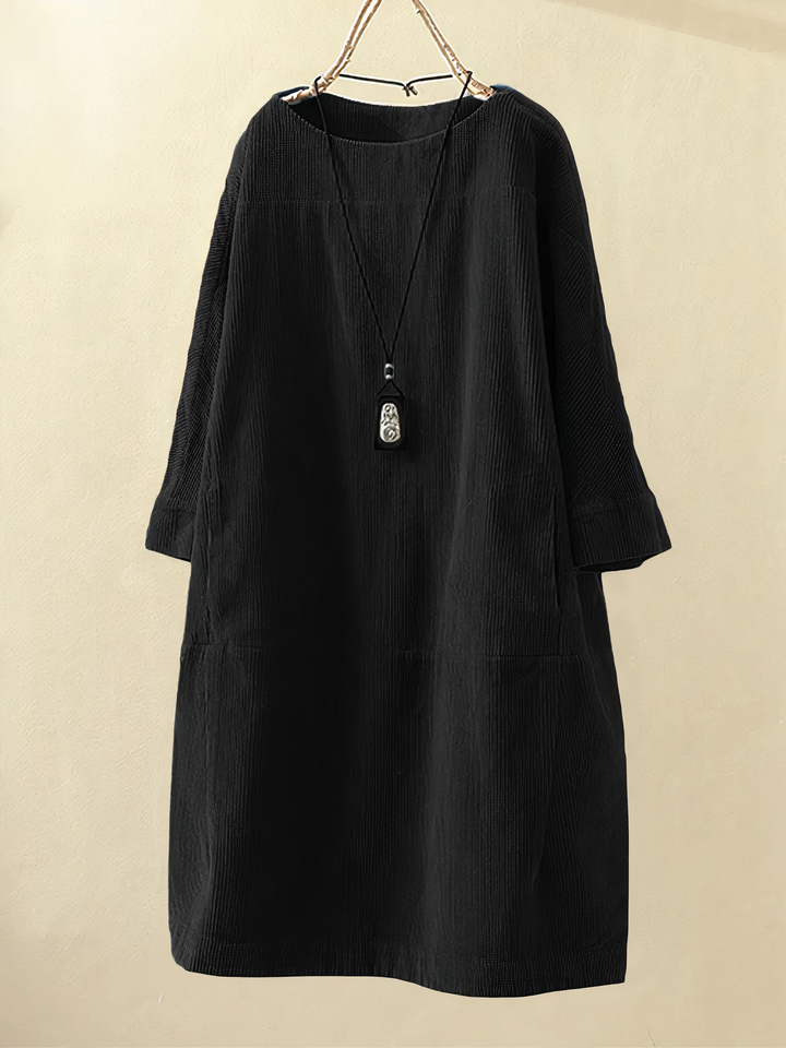 ELSA | VELVET DRESS WITH RIBBING