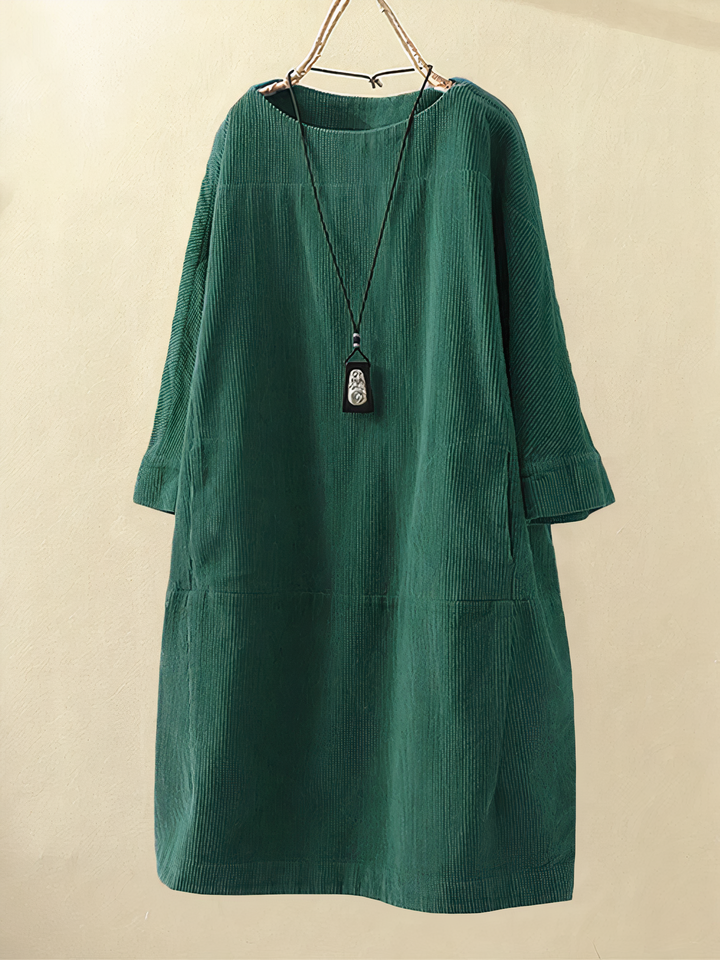 ELSA | VELVET DRESS WITH RIBBING