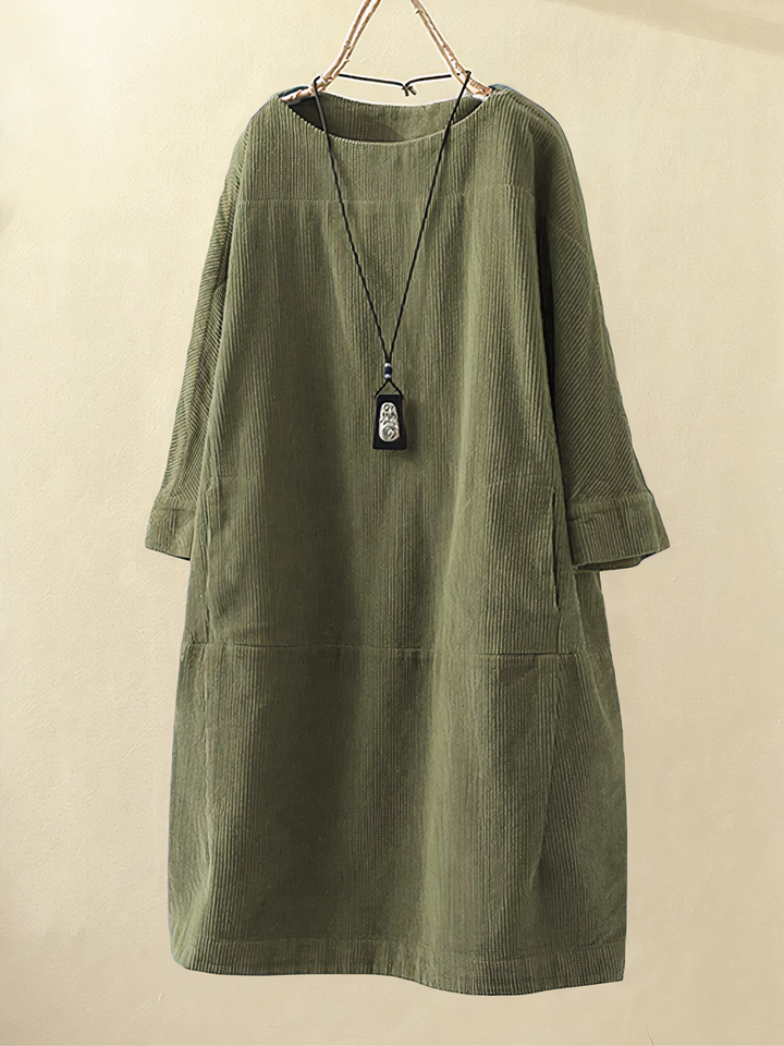 ELSA | VELVET DRESS WITH RIBBING