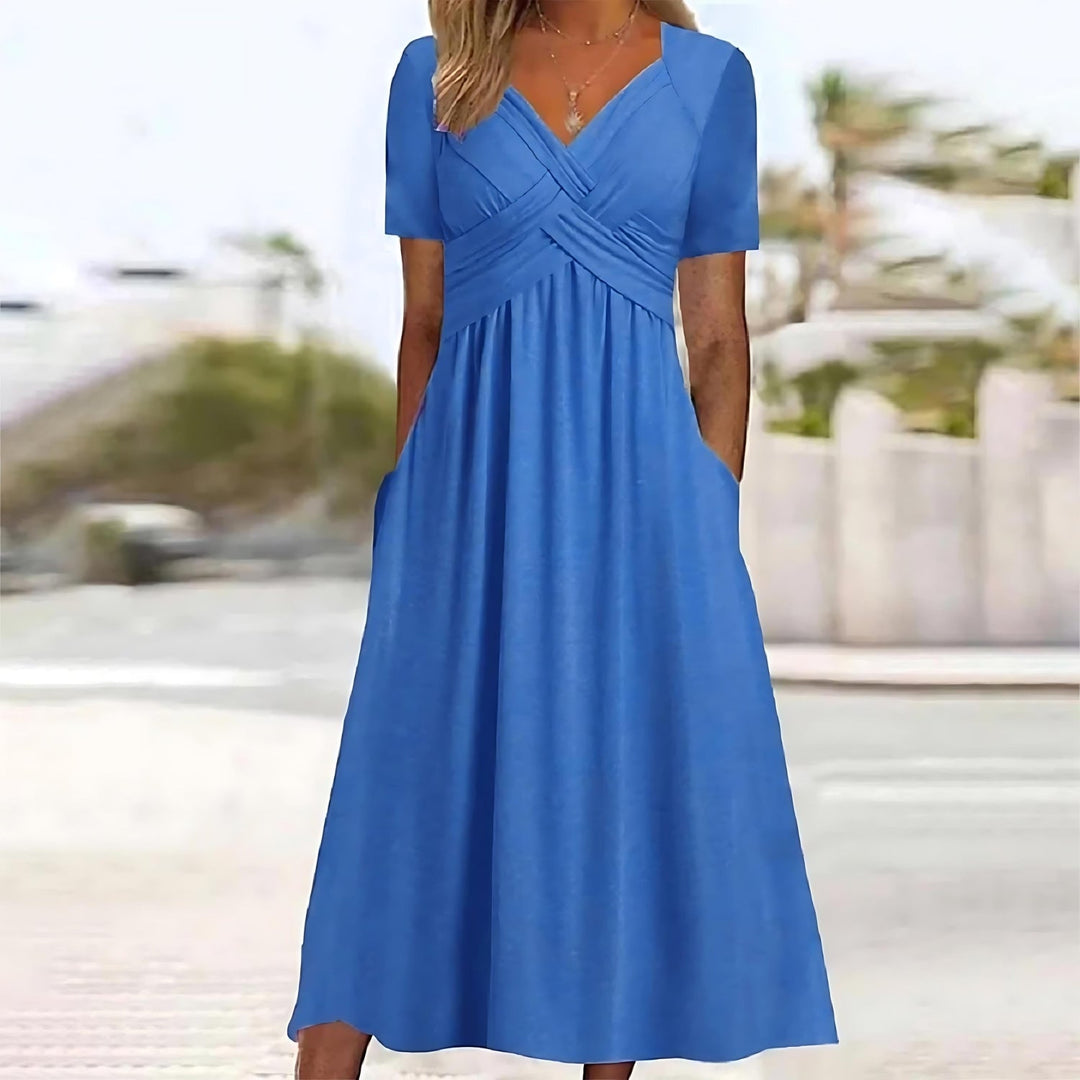 JOVIE | ELEGANT MIDI DRESS WITH TUMMY COVERAGE