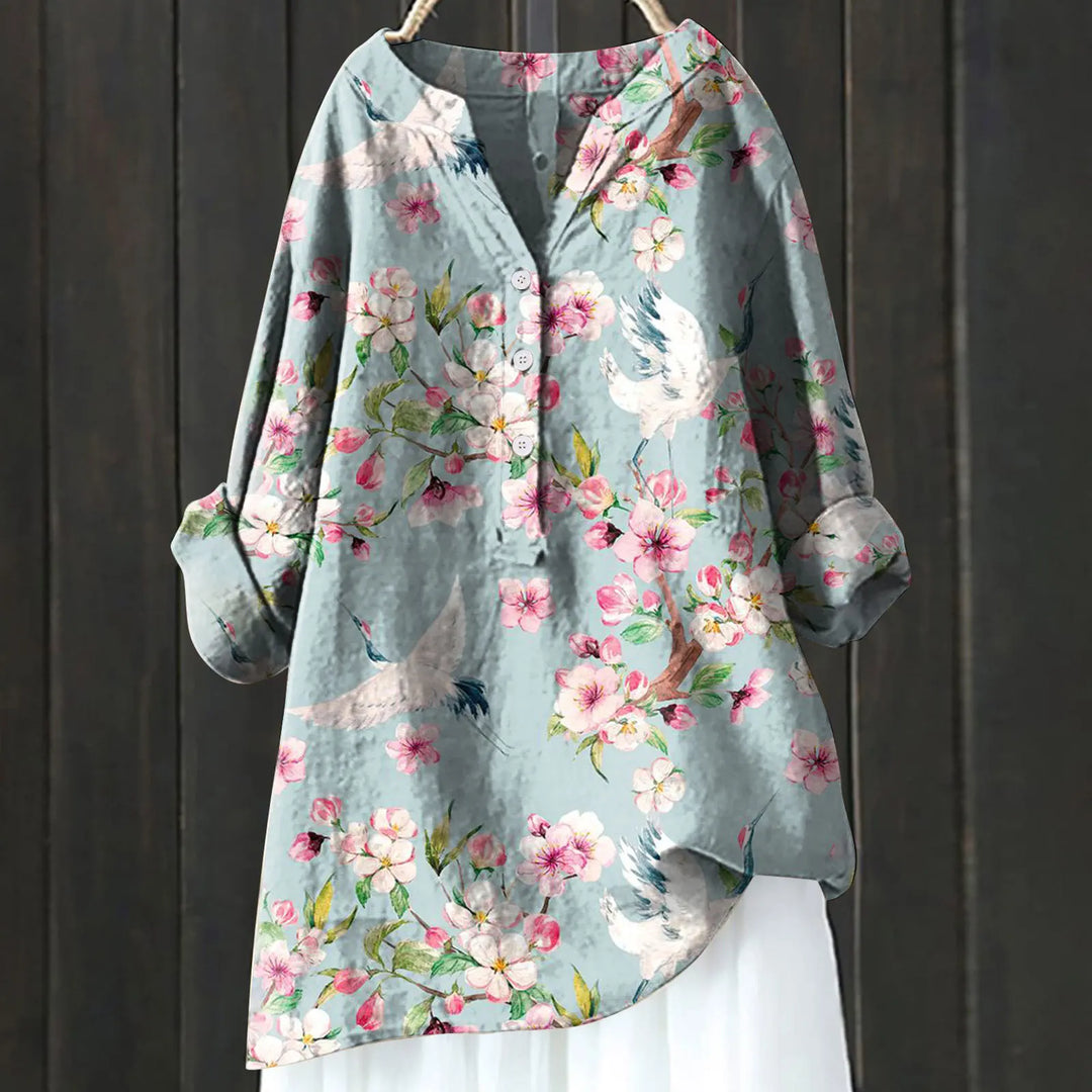 TARA | CHIC BLOUSE WITH FLORAL ACCENTS